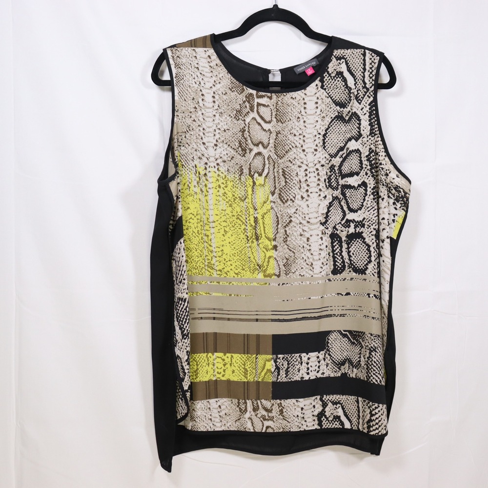 Vince Camuto Snake Print Tank 1X Multicolor Womens Office Snake Skin Blouse